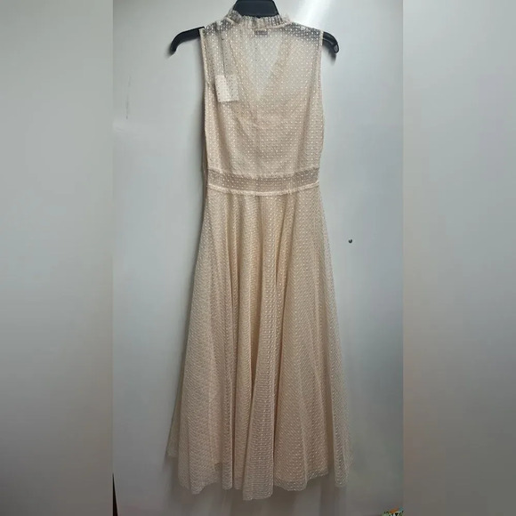 Sandro Cassy Mesh Lace A-Line Midi Dress V-Neck Womens Size 38 nwt - Picture 13 of 14